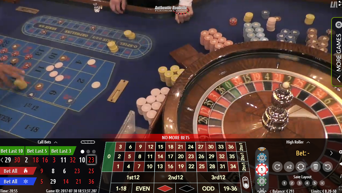 Bille de roulette casino