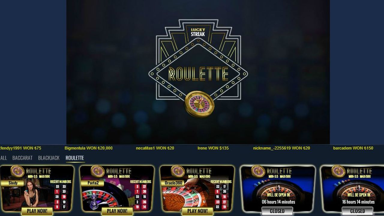 roulette dal vivo cozyno